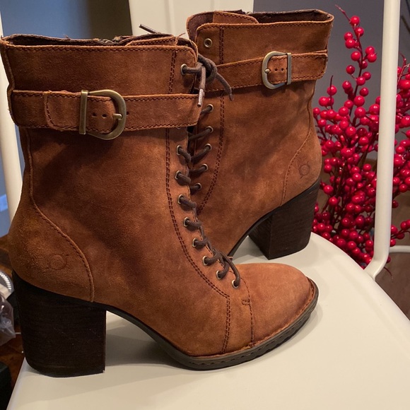 Born Suede Cass Block Heel Boots in Brown Rust Size 10 ⭐️SALE PRICE IS FIRM⭐️ - Picture 3 of 14
